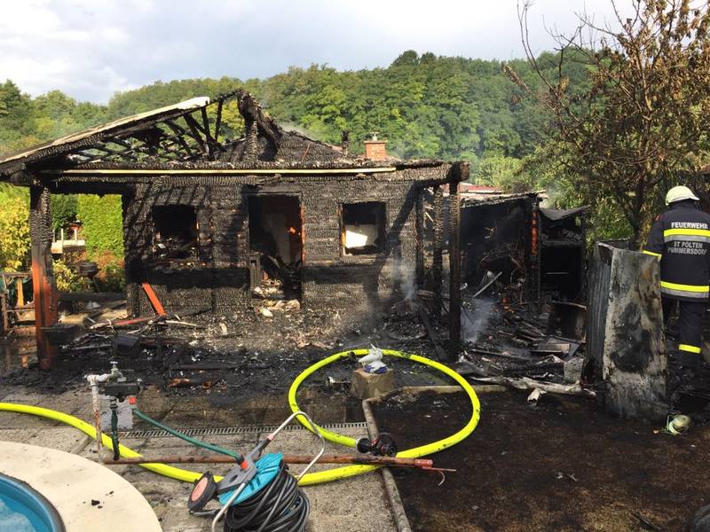 Brand Schrebergartenhütte